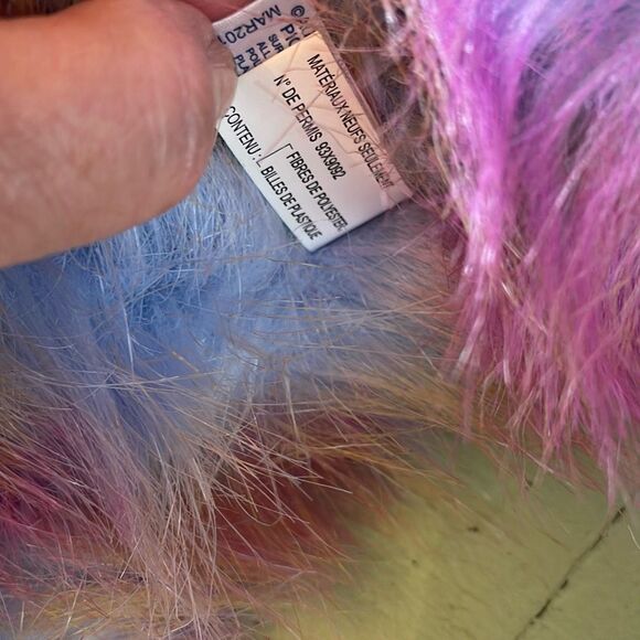 Aurora NARWHAL purple blue yellow long Fur 13” plush 2019 blue striped horn. - Picture 4 of 7